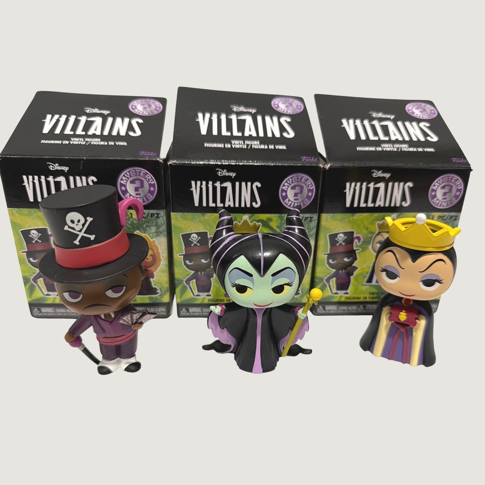 Funko Mystery Minis Disney Villains Maleficent Evil Queen Dr Facilier Lot of 3